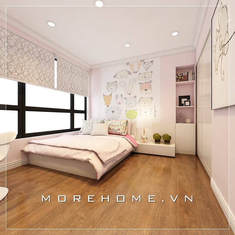 Giường ngủ gỗ bệt bằng chất liệu công nghiệp màu trắng hiện đại, ấm áp luôn là xu hướng đi đầu trong mọi công trình thiết kế